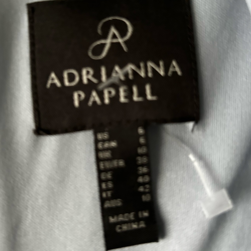 Adrianna Papell Women’s Chiffon Maxi Formal Evening Gown Dress Blue Sz 6 NWOT - Picture 8 of 9